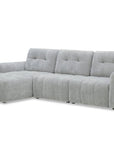 Canapé d'angle en velours tissé gris clair avec dossier réglable ADONIS - Angle gauche