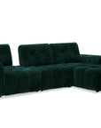 Canapé d'angle en velours tissé vert sapin avec dossier réglable ADONIS - Angle droit