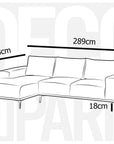 Canapé d'angle fixe avec méridienne en tissu beige ARNOLD - Angle Gauche