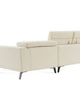 Canapé d'angle fixe avec méridienne en tissu beige KALISTA - Angle Droit