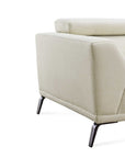 Canapé d'angle fixe avec méridienne en tissu beige KALISTA - Angle Droit