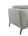 Canapé d'angle fixe avec méridienne en tissu gris clair KALISTA - Angle Droit