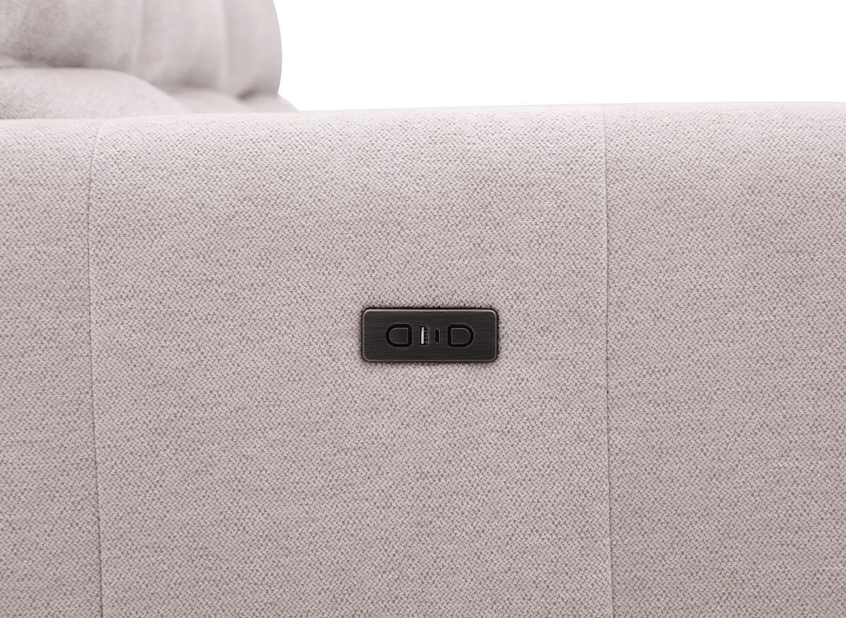 Canapé d’angle relax électrique en tissu beige LUDMILA - Angle droit
