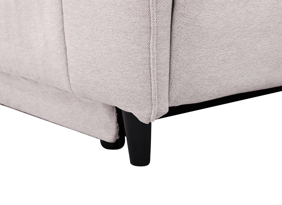 Canapé d’angle relax électrique en tissu beige LUDMILA - Angle droit