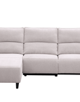 Canapé d’angle relax électrique en tissu beige LUDMILA - Angle gauche