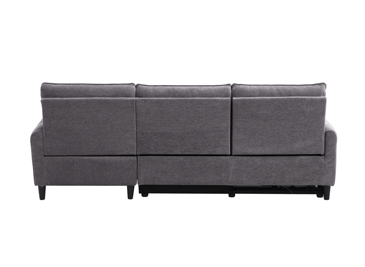 Canapé d’angle relax électrique en tissu gris foncé LUDMILA - Angle droit