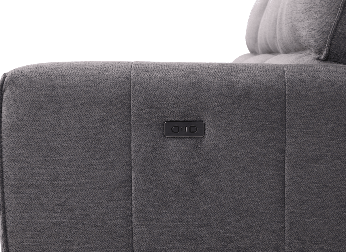 Canapé d’angle relax électrique en tissu gris foncé LUDMILA - Angle gauche