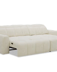 Canapé d'angle relax électrique en velours chiné beige DANIA -Angle droit