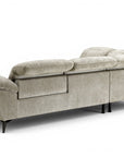 Canapé d'angle relax électrique en velours chiné beige SOLINA - Angle gauche