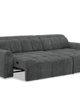 Canapé d'angle relax électrique en velours chiné gris DANIA -Angle droit