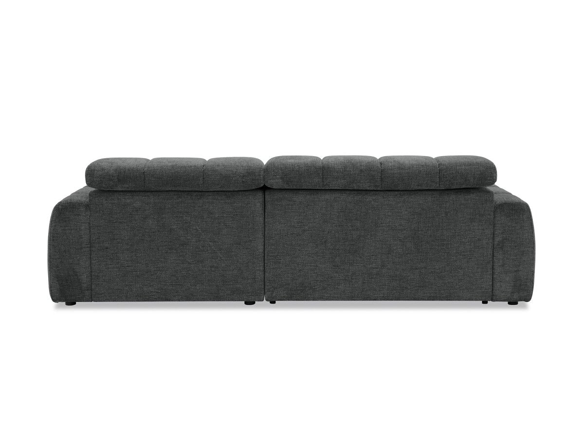 Canapé d'angle relax électrique en velours chiné gris DANIA -Angle droit