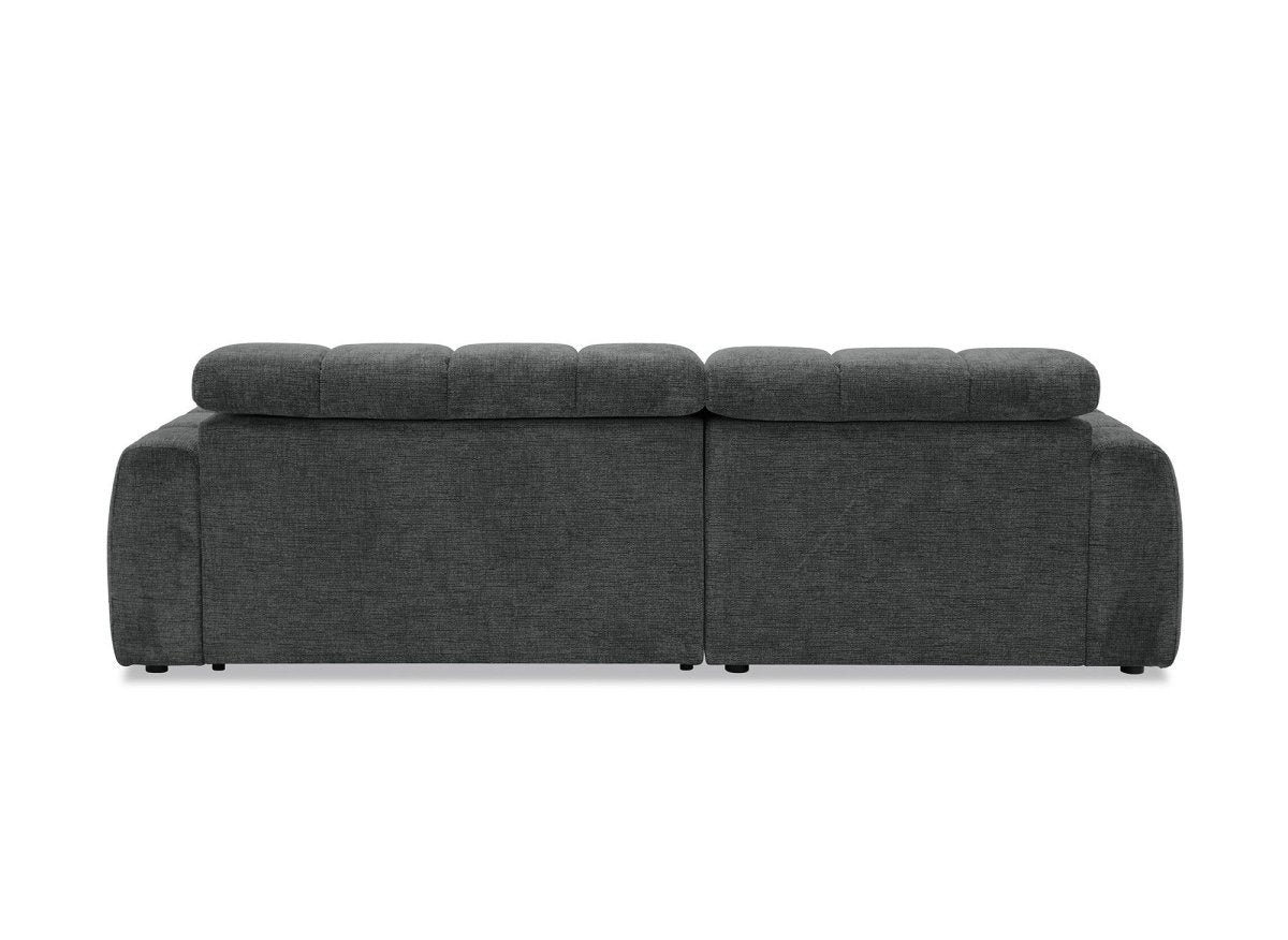 Canapé d'angle relax électrique en velours chiné gris DANIA -Angle gauche