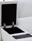 Canapé d'angle relax en tissu bouclette doux beige MARINA - Angle droit