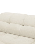 Canapé d'angle relax en velours texturé beige FEDORA - Angle gauche
