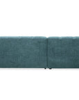 Canapé d'angle relax en velours texturé bleu FEDORA - Angle gauche