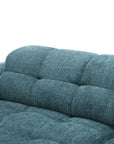 Canapé d'angle relax en velours texturé bleu FEDORA - Angle gauche