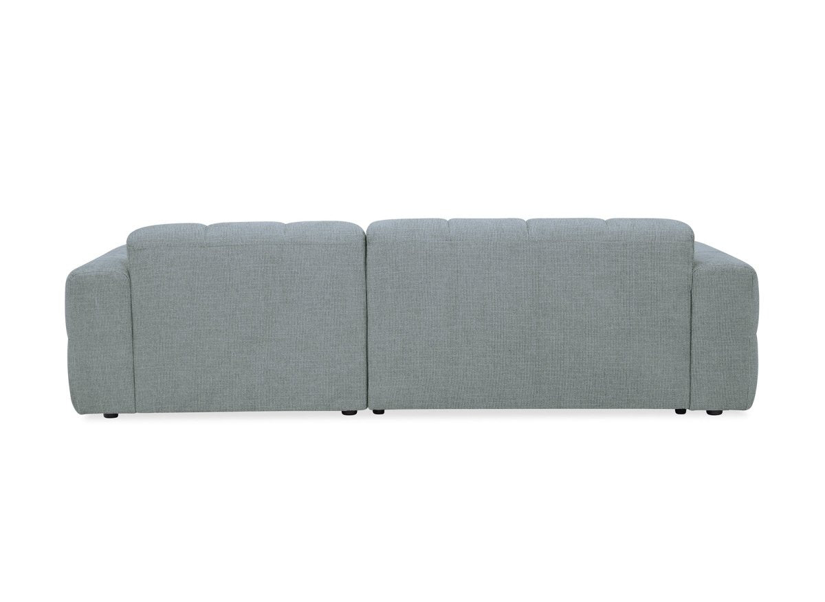 Canapé d'angle relax en velours texturé gris FEDORA - Angle droit