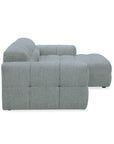 Canapé d'angle relax en velours texturé gris FEDORA - Angle droit