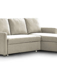 Canapé d'angle réversible convertible coffre de rangement en tissu beige ADAM