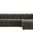 Canapé d'angle réversible en tissu bouclette vert AELIS