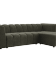 Canapé d'angle réversible en tissu bouclette vert AELIS