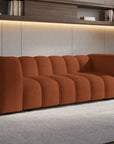 Canapé fixe 3 places en tissu bouclette terracotta AELIS