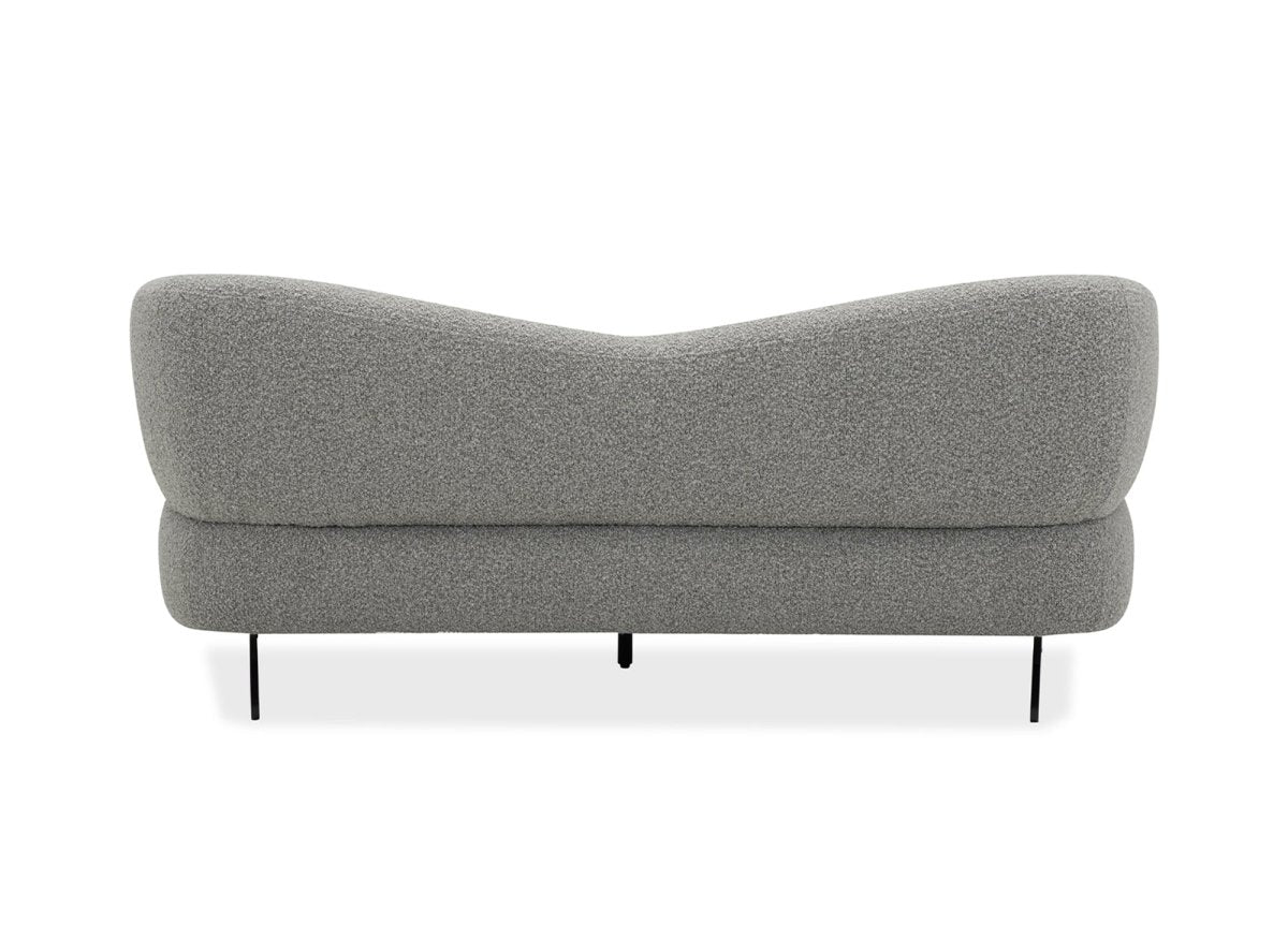 Canapé fixe 3 places en tissu effet peau de mouton gris clair LEXIE