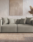 Canapé fixe 3 places en tissu taupe EVELYNE