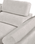 Canapé panoramique convertible avec coffre en velours chiné beige MARIANO- Angle droit