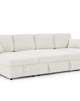 Canapé panoramique convertible avec coffres en velours côtelé épais beige ADRYEN
