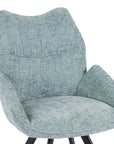 Chaise pivotante avec accoudoirs en tissu vert d'eau TALIA