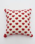 Coussin blanc à coeur rouge 45x45 cm SADEN