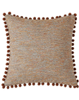 Coussin orange en tweed avec ponpons 45x45 cm POPINE
