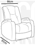 Fauteuil relax en tissu en microfibre marron CLARENCE