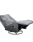 Fauteuil relax pivotant en velours chiné gris LISON