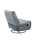 Fauteuil relax pivotant en velours chiné gris LISON
