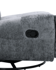 Fauteuil relax pivotant en velours chiné gris LISON