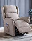 Fauteuil releveur relax en tissu beige à commande électrique PETER