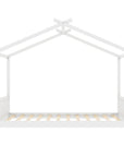 Lit cabane avec barreaux en bois blanc 90 x 190 cm NIDOU