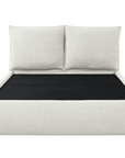 Lit coffre en tissu bouclette beige 140x190 cm MELY