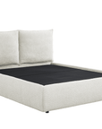 Lit coffre en tissu bouclette beige 140x190 cm MELY