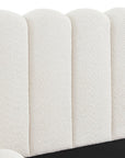 Lit coffre en tissu bouclette beige 160x200 cm RITA