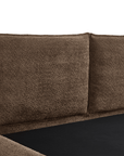 Lit coffre en tissu bouclette marron 140x190 cm MELY