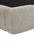Lit coffre en tissu bouclette taupe 140x190 cm BUBBLE