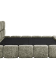 Lit coffre en velours chiné vert olive 140x190 cm BUBBLE