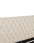 Lit double avec 4 tiroirs en lin beige 160x200 cm LEANDRE