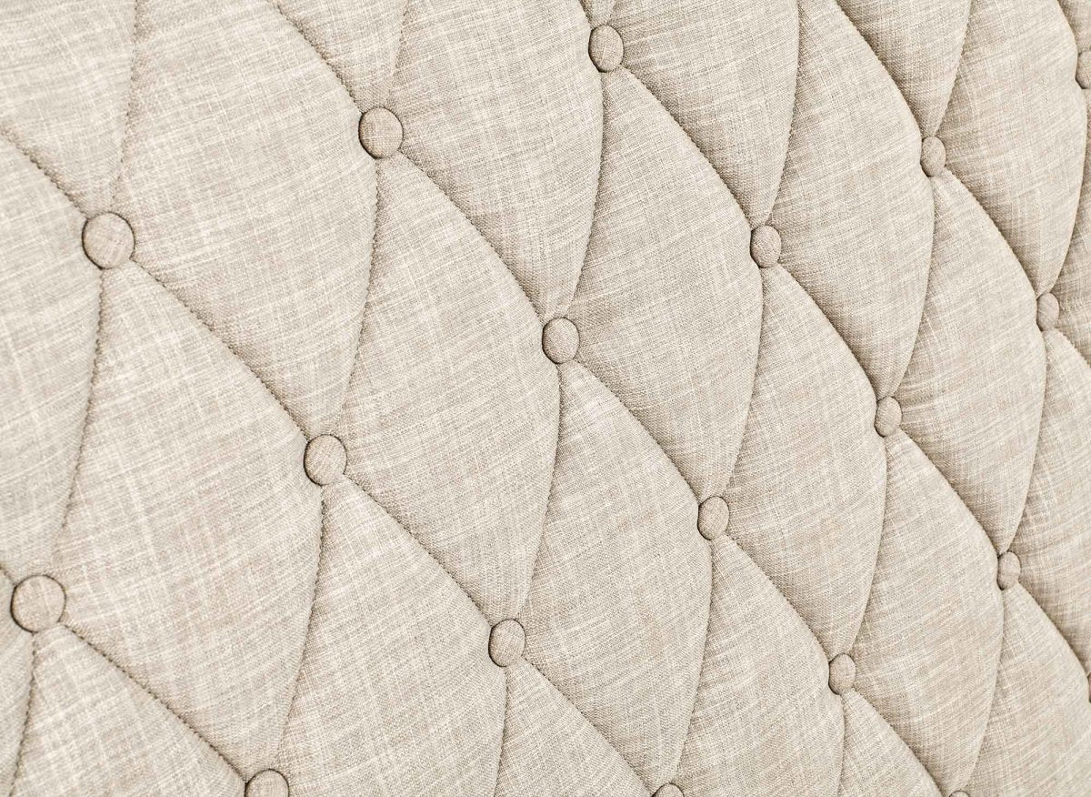 Lit double avec 4 tiroirs en lin beige 180x200 cm LEANDRE