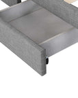 Lit double avec 4 tiroirs en lin gris 140x190 cm LEANDRE