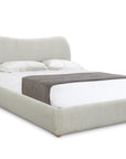 Lit double effet peau de mouton blanc écru PAMELA 140 x 190 cm