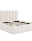 Lit double en tissu bouclette beige 160x200 cm RITA